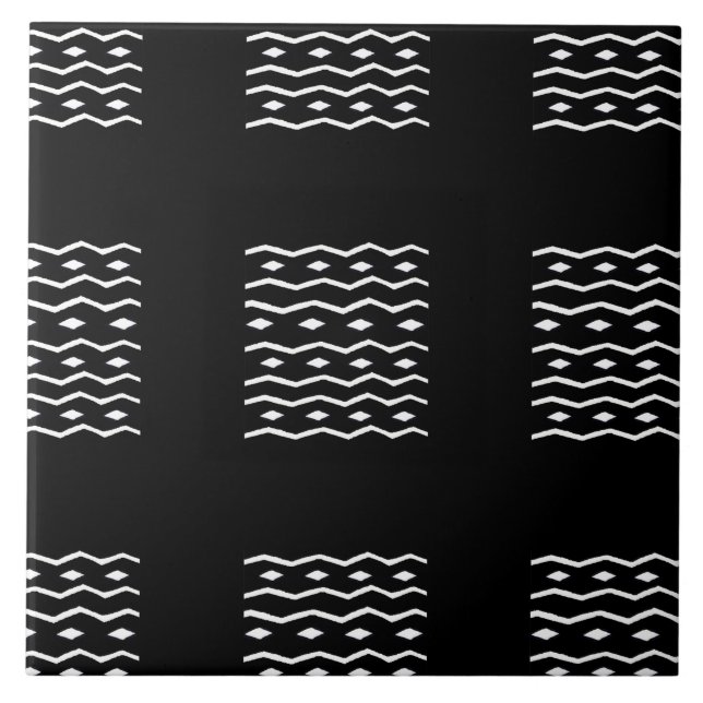 Personalized, African art, Ethnic pattern Ceramic Tile (Front)