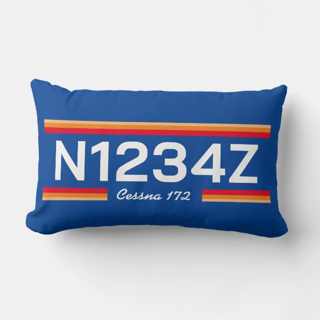 Personalized Aircraft Number Lumbar Cushion (Front)