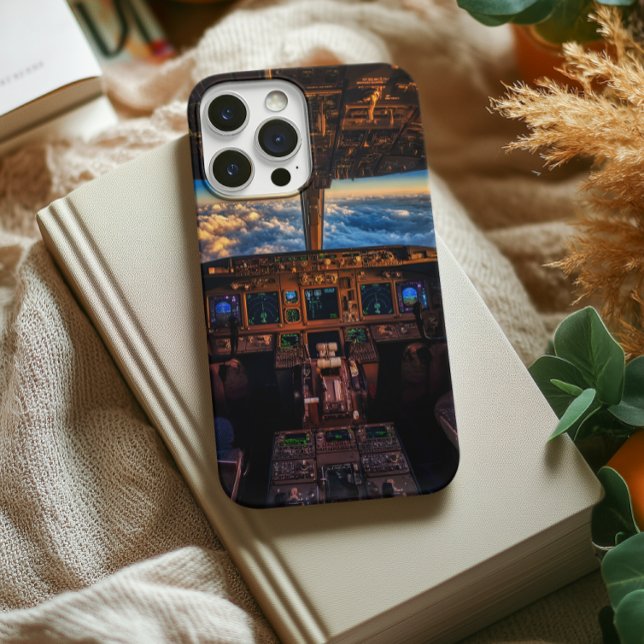 personalized Airplane Cockpit Dashboard  sunset  iPhone Case (Creator Uploaded)