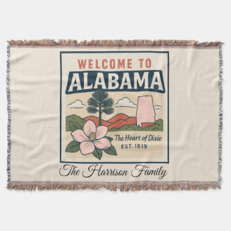 Personalized Alabama Throw Blanket