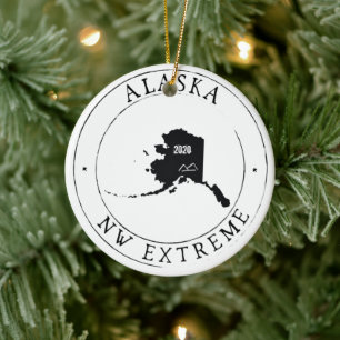 Personalized Alaska Christmas Ornament