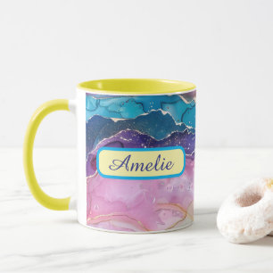 Personalized Alcohol Ink Style Mug with Name, gift