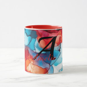 Personalized Alcohol Ink Style Mug with Name, gift