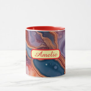 Personalized Alcohol Ink Style Mug with Name, gift