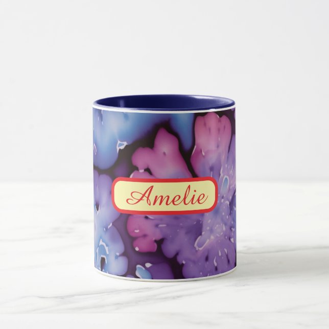 Personalized Alcohol Ink Style Mug with Name, gift (Center)