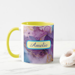 Personalized Alcohol Ink Style Mug with Name, gift