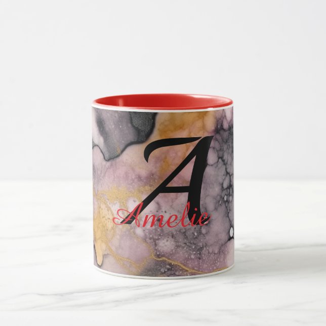 Personalized Alcohol Ink Style Mug with Name, gift (Center)