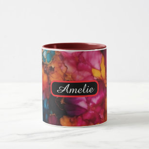 Personalized Alcohol Ink Style Mug with Name, gift
