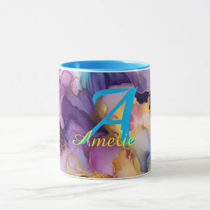 Personalized Alcohol Ink Style Mug with Name, gift