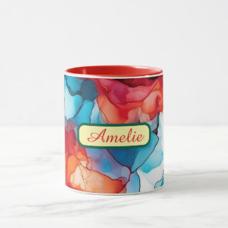 Personalized Alcohol Ink Style Mug with Name, gift