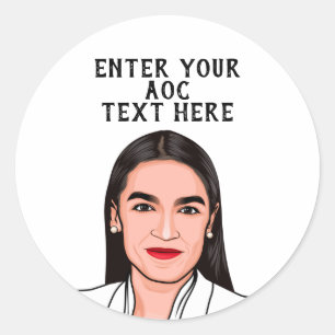 PERSONALIZED ALEXANDRIA OCASIO-CORTEZ CLASSIC ROUND STICKER