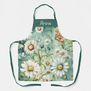 Personalized All-Over Print Apron, Daisy Apron, Apron