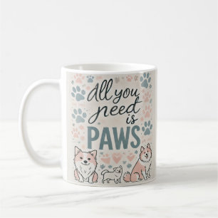 Personalized All You Need is Paws Coffee Mug