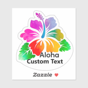Personalized Aloha Hibiscus TropicalFlower Sticker