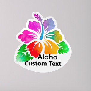 Personalized Aloha Hibiscus TropicalFlower Sticker