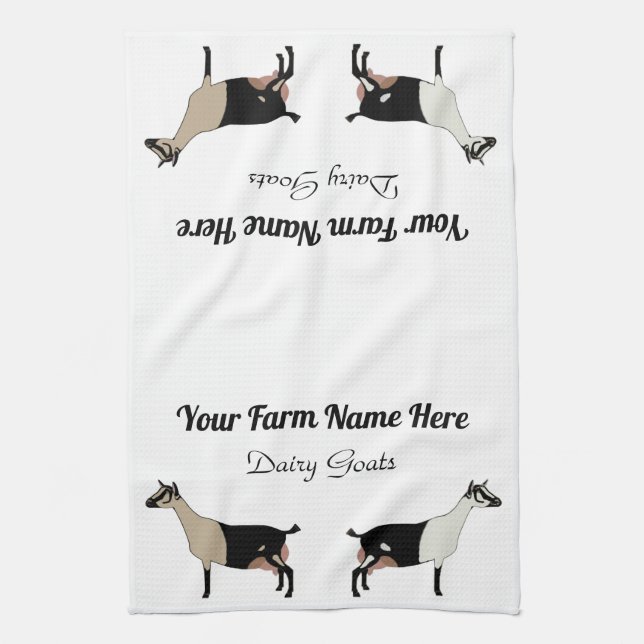 Personalized Alpine Dairy Goat Tea Towel (Vertical)