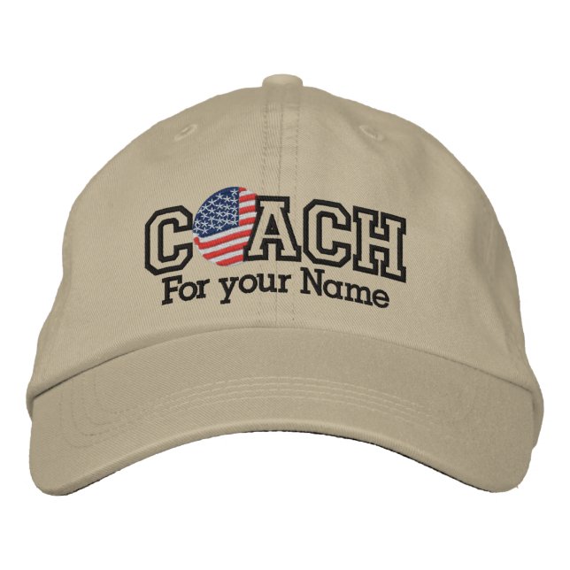 Personalized American Coach with your name Embroidered Hat (Front)