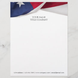 Personalized American Flag Company Name Business Custom Letterhead