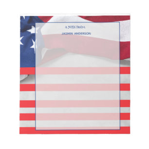 Personalized American Flag Patriotic USA  Notepad