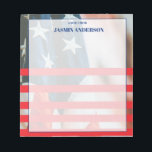 Personalized American Flag Patriotic USA  Notepad<br><div class="desc">Personalized American Flag Patriotic USA Gifts! Celebrate pride, freedom, and unity with this American Patriotic USA design. Inspired by the spirit of the United States, this design reflects love for the country, national pride, and the values of liberty and independence. Perfect for national holidays, patriotic events, family gatherings, or everyday...</div>