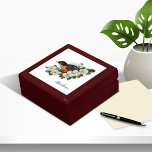Personalized American Robin Keepsake Box<br><div class="desc">American Robin bird and dogwood flowers personalized with your name. Customize this trinket box with a few clicks of the mouse or contact designer at ArtByLiz@gmx.com and it will be customized for you at no extra charge</div>