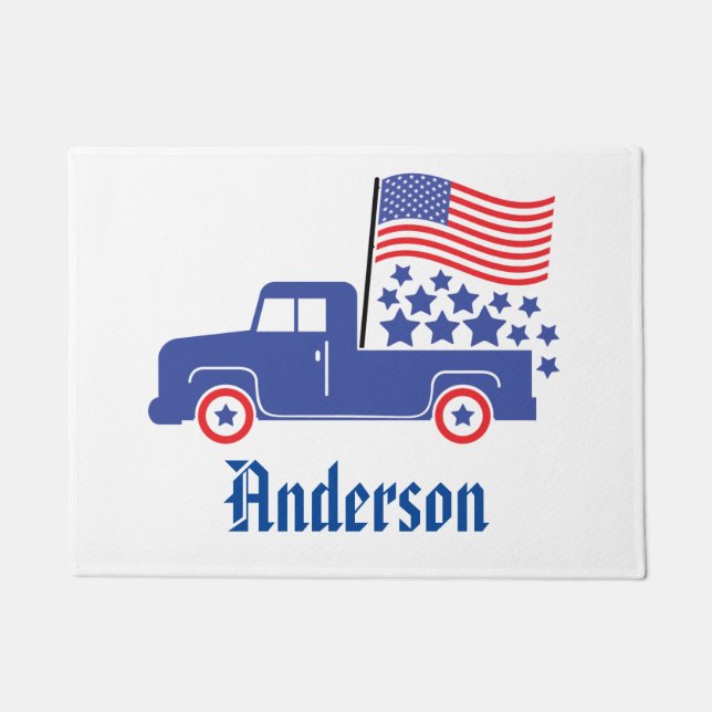 Personalized American Truck Doormat (Front)