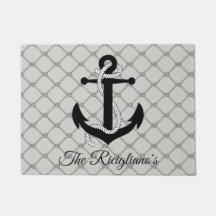Personalized Anchor and Rope Door Mat