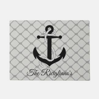 Personalized Anchor and Rope Door Mat