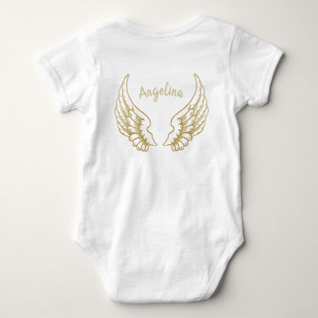 PERSONALIZED ANGEL WINGS BABY BODYSUIT (Back)