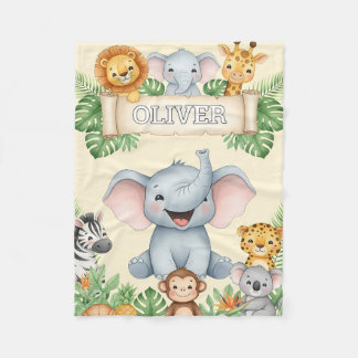 Personalized Animal Blanket with Name
