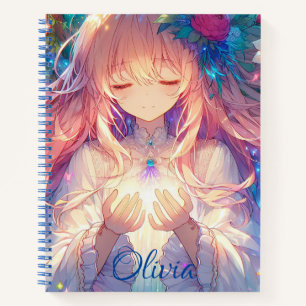 Personalized Anime Girl Sketchbook Notebook