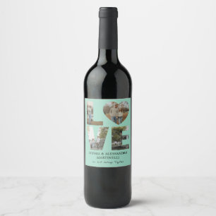 Personalized Anniversary Photo Wine Bottle Label