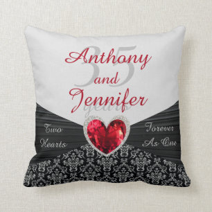 Personalized ANY # Wedding Anniversary Pillow
