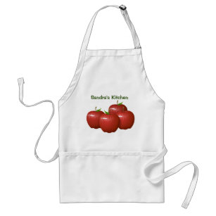 Personalized Apple Themed White Apron