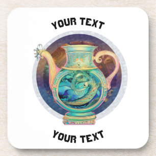 PERSONALIZED Aquarius ZODIAC SIGN Coaster