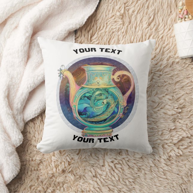 PERSONALIZED Aquarius ZODIAC SIGN  Cushion (Blanket)