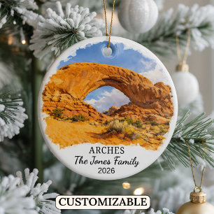 Personalized Arches National Park Ornament, Utah Ceramic Ornament