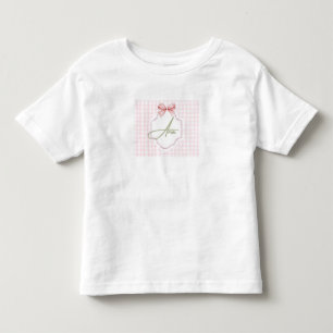 Personalized Aria Baby Girl Nursery Bow&Gingham Toddler T-Shirt