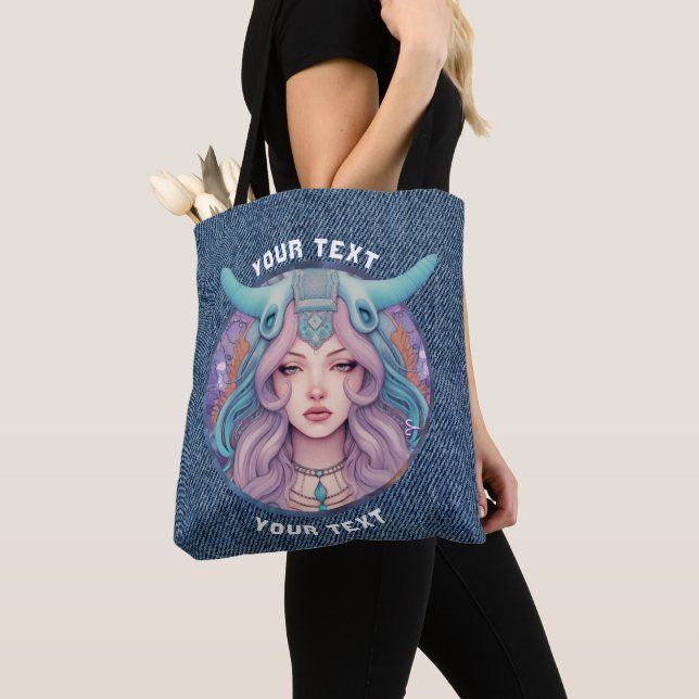 PERSONALIZED ARIES ZODIAC SIGN  TOTE BAG (Close Up)