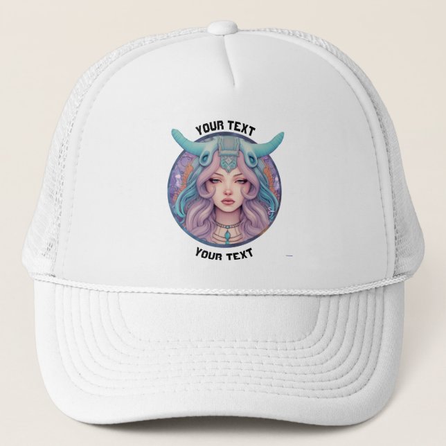 PERSONALIZED ARIES ZODIAC SIGN  TRUCKER HAT (Front)