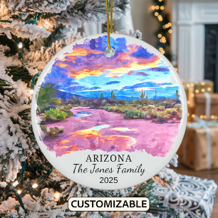 Personalized Arizona State Christmas Ceramic Ornament
