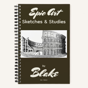 Personalized Art Sketchbook 2 Sketches Espresso Notebook