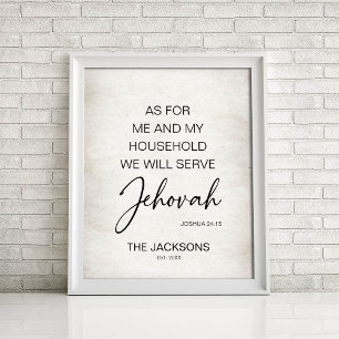 Personalized As for Me and My Household Poster
