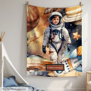 Personalized Astronaut Blanket for Space Loving