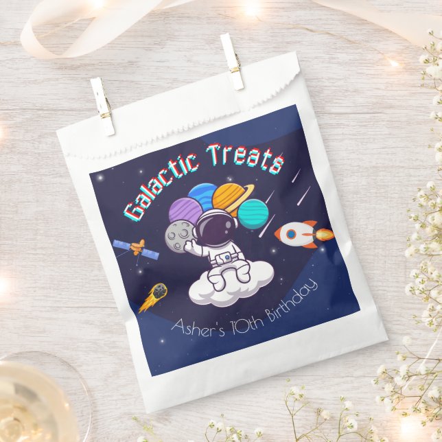 Personalized Astronaut Space Party Treats Favour Bag (Clipped)
