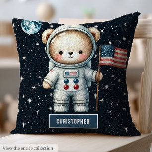 Personalized Astronaut Teddy Bear Pillow Baby Boy