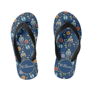 Personalized Astrounaut Space Man Colorful Kid's Thongs