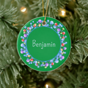 Personalized Atom Science Theme Ceramic Ornament