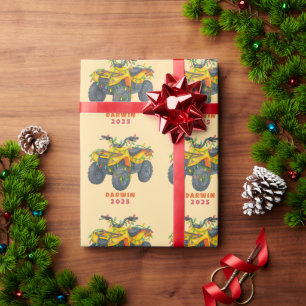 Personalized ATV Christmas Four Wheeler Holiday Wrapping Paper