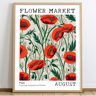 Personalized August Birth Flower Market Print